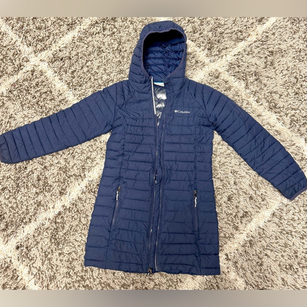 Girls Columbia Navy Blue Parka Jacket